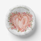 Blush Baroque Rococo Floral Heart Galentine   Papieren Kommen (Voorkant)