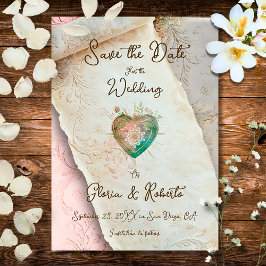 Blush Baroque Rol en Heilig Hart  Kaart