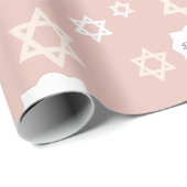 Blush Bat Mitswa Moderne Kunst Ster van David Cadeaupapier (Rol Hoek)