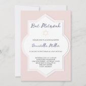 Blush Bat Mitswa Moderne Kunst Ster van David Kaart (Voorkant)