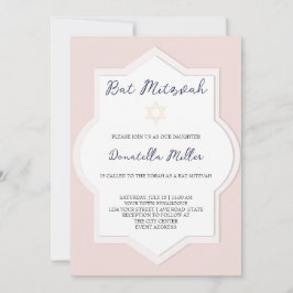 Blush Bat Mitswa Moderne Kunst Ster van David Kaart