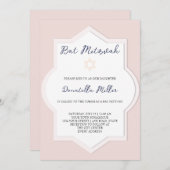 Blush Bat Mitswa Moderne Kunst Ster van David Kaart (Voorkant / Achterkant)