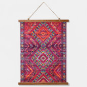 Blush Bazaar: Roze Marokkaanse erfgoed elegantie Hangend Wandkleed (Voorkant)