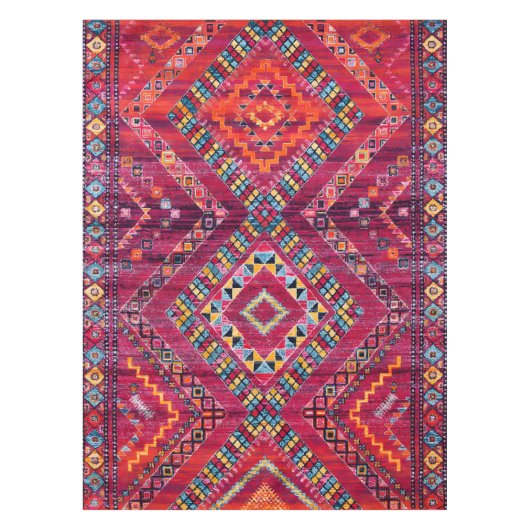 Blush Bazaar: Roze Marokkaanse erfgoed elegantie Tafelkleed (Voorkant)