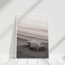 Blush Beach met Leaf Poster