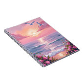 Blush Beach | Pink Ocean Sunset Coastal Watercolor Notitieboek (Rechterzijde)