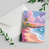 Blush Beach | Roze Oceaan Schilderij Briefkaart