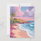 Blush Beach | Roze Oceaan Schilderij Kaart (Voorkant)
