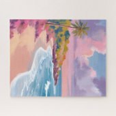Blush Beach | Roze Oceaan Schilderij Legpuzzel (Horizontaal)