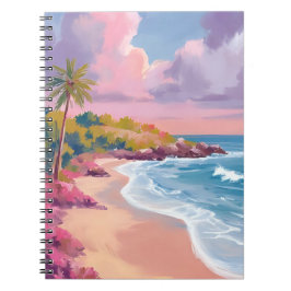 Blush Beach | Roze Oceaan Schilderij Notitieboek