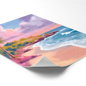 Blush Beach | Roze Oceaan Schilderij Poster (Hoek)