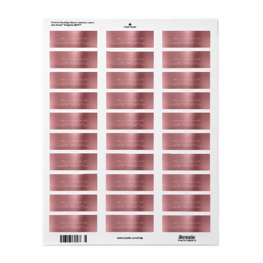 Blush Bean Pink White Return Address Labels (Full Sheet)