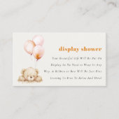 Blush Bearly Wait Balloon Baby Display Shower Informatiekaartje (Voorkant)