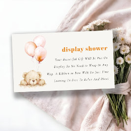 Blush Bearly Wait Balloon Baby Display Shower Informatiekaartje