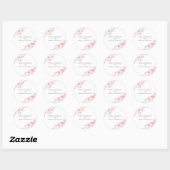 Blush Beauful Floral Waterverf Wedding Favor Ronde Sticker (Vel)
