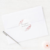 Blush Beauful Floral Waterverf Wedding Favor Ronde Sticker (Envelop)