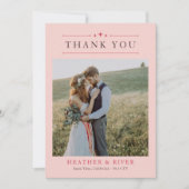 Blush Beautiful Timeless Double Sided Wedding Bedankkaart (Voorkant)