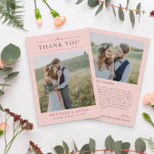 Blush Beautiful Timeless Double Sided Wedding Bedankkaart