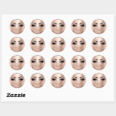 Blush Beauty Glitter Coral Lash Makeup Cleaner Ronde Sticker (Vel)