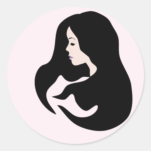 Blush Beauty-pictogram Ronde Sticker (Voorkant)