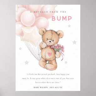 Blush Beer Ballon Bericht Van Bump Baby Shower Poster