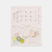 Blush Beer ballon Girly Monogram Baby Milestone Fleece Deken (Voorkant)