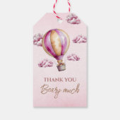 Blush Beer Roze Wolken Baby Meisje Dank je Cadeaulabel (Achterkant)