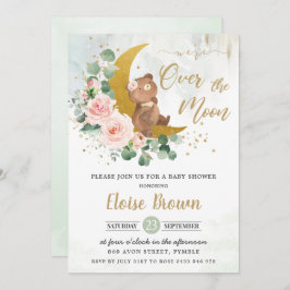 Blush Beer We zijn over het Moon Girl Baby shower Kaart