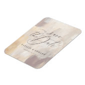 Blush beige abstract geschilderde bruiloft magneet (Linkerzijde)