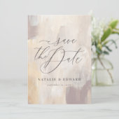 Blush beige abstract geverfde trouwfoto (Staand voorkant)