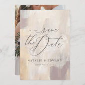 Blush beige abstract geverfde trouwfoto (Voorkant / Achterkant)