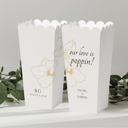 Blush beige | Bloemenkoppel Popcorn gunstbox Bedankdoosjes