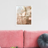 Blush Beige Chic Boho Floral Canvas Afdruk (Insitu (Woonkamer))