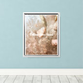 Blush Beige Chic Boho Floral Canvas Afdruk (Insitu (Houten vloer))