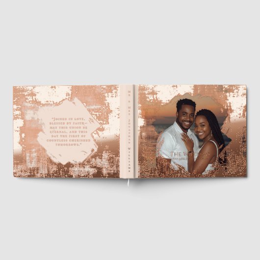 Blush Beige Folie Guestbook Beach Uniek gastenboek (Volledig)