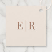 Blush Beige Monogram Trouw Welkomst Cadeautag Bedankjes Labels (Achterkant)