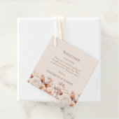 Blush Beige Monogram Trouw Welkomst Cadeautag Bedankjes Labels (In situ)