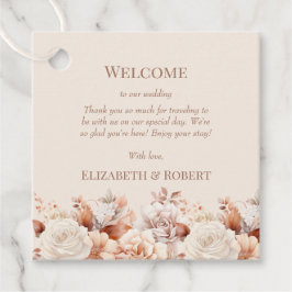 Blush Beige Monogram Trouw Welkomst Cadeautag Bedankjes Labels