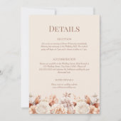 Blush Beige Monogram Trouwkaart Details Kaart (Voorkant)