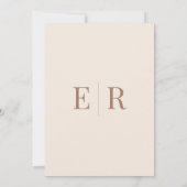 Blush Beige Monogram Trouwkaart Details Kaart (Achterkant)