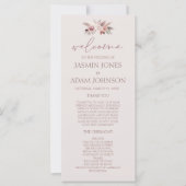 Blush Beige Pampas Floral Boho Wedding Programma (Voorkant)