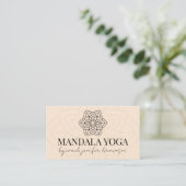 Blush Beige Spiritueel Yoga Mandala Visitekaartje (Staand voorkant)