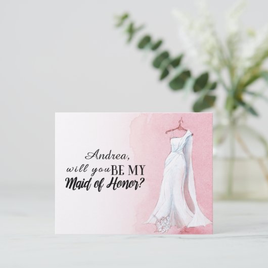 Blush Ben je mijn meisje van de Honor Wedding Gown Kaart (Staand voorkant)