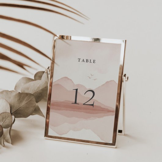 Blush Bergketen Landschap Bruiloft Kaart