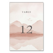 Blush Bergketen Landschap Bruiloft Kaart (Achterkant)