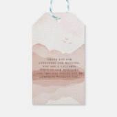 Blush bergketen landschap bruiloft monogram cadeaulabel (Achterkant)