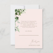 Blush bericht Ivy Baby shower Bedankt (Voorkant)