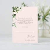Blush bericht Ivy Baby shower Bedankt (Staand voorkant)
