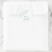 Blush Berry Vine Baby shower U BENT UITGENODIGD Ronde Sticker (Tas)