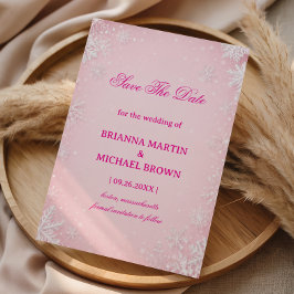 Blush Bevroren Sneeuwvlok Winter Sereniteit Save The Date